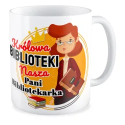 Kubek na DZIEŃ NAUCZYCIELA Królowa biblioteki Pani bibliotekarka